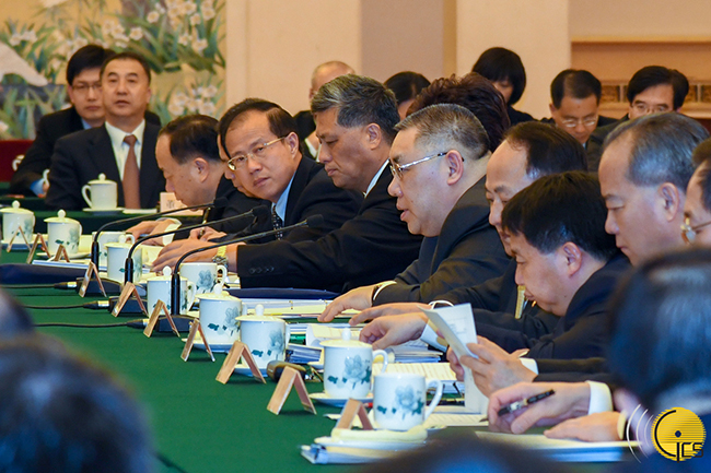 Chefe do Executivo, Chui Sai On, na sessão de divulgação sobre as Linhas Gerais do Planeamento para o Desenvolvimento da Grande Baía Guangdong-Hong Kong-Macau