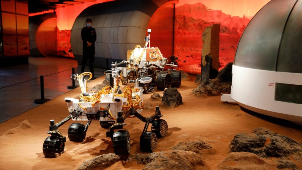 A replica of China’s Mars rovers on display at a shopping mall in Beijing -Wu Hong-EPA